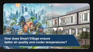 How does Smart Village ensure better air quality and cooler temperatures