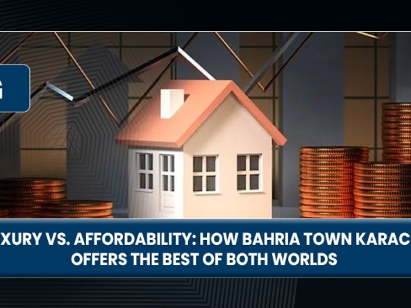 A model house amidst stacks of coins, representing the balance of luxury and affordability in Bahria Town Karachi.