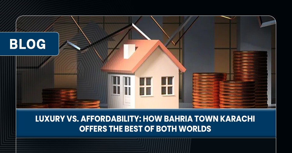 A model house amidst stacks of coins, representing the balance of luxury and affordability in Bahria Town Karachi.